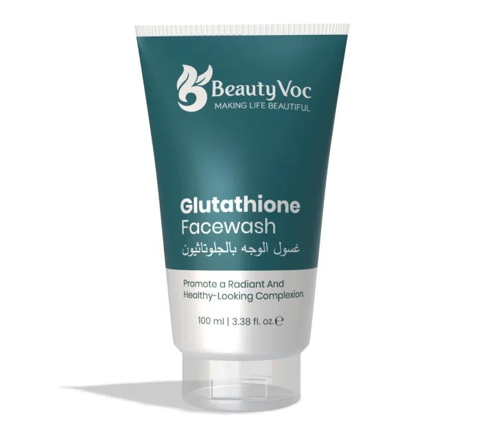 Beautyvoc Glutathione Skin Whitening Face Wash 100ml – Fair & Bright Complexion, Antioxidant-Rich, Wrinkle-Free, Youthful Glow, Anti-Dullness, Deep Cleansing