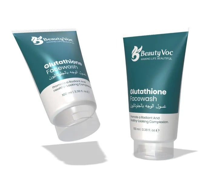 Beautyvoc Glutathione Skin Whitening Face Wash 100ml – Fair & Bright Complexion, Antioxidant-Rich, Wrinkle-Free, Youthful Glow, Anti-Dullness, Deep Cleansing