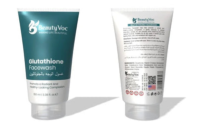 Beautyvoc Glutathione Skin Whitening Face Wash 100ml – Fair & Bright Complexion, Antioxidant-Rich, Wrinkle-Free, Youthful Glow, Anti-Dullness, Deep Cleansing