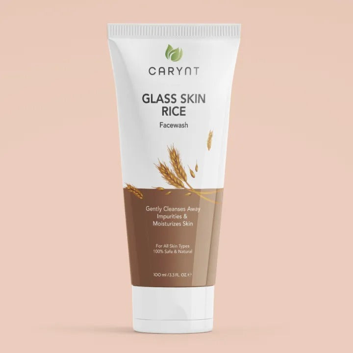 Carynt Glass Skin Rice Face Wash - 100ml for Brightening & Hydrating Cleanse