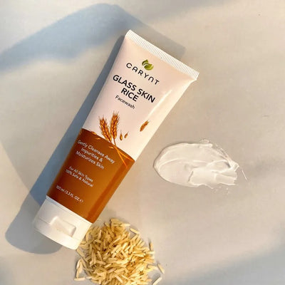 Carynt Glass Skin Rice Face Wash - 100ml for Brightening & Hydrating Cleanse