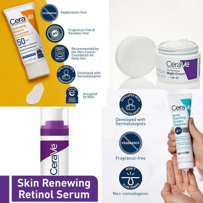Radiance 4-in-1 Skincare Kit – Hydrating Night Cream, Sunblock, Cleanser & Serum with Brightening & Anti-Aging Care