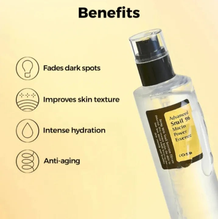 COSRX Advanced Snail 96 Mucin Power Essence – Hydrating, Repairing & Brightening Korean Face Essence